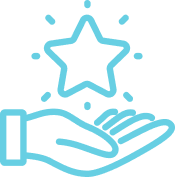 Hand holding star icon