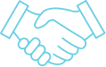 Two hands in a handshake icon