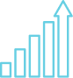 Bar graph ending in an arrow pointing up icon